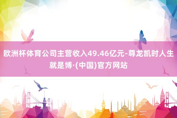 欧洲杯体育公司主营收入49.46亿元-尊龙凯时人生就是博·(中国)官方网站