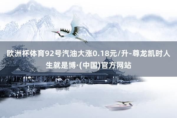 欧洲杯体育92号汽油大涨0.18元/升-尊龙凯时人生就是博·(中国)官方网站