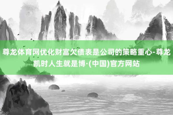 尊龙体育网优化财富欠债表是公司的策略重心-尊龙凯时人生就是博·(中国)官方网站