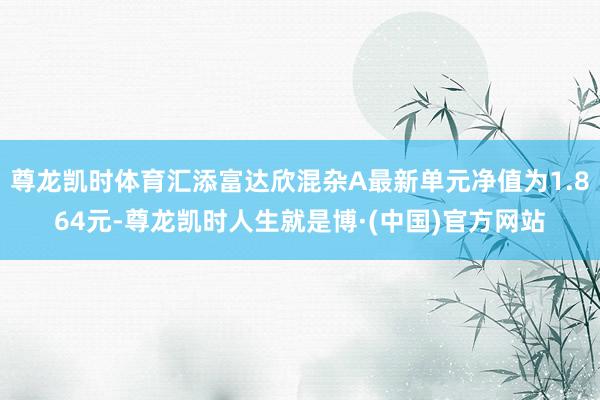 尊龙凯时体育汇添富达欣混杂A最新单元净值为1.864元-尊龙凯时人生就是博·(中国)官方网站