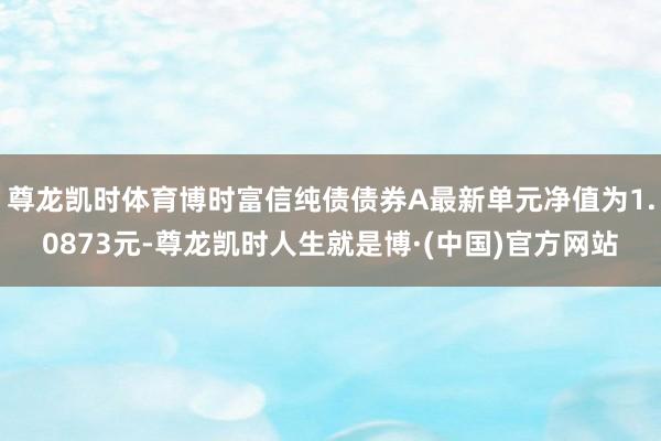 尊龙凯时体育博时富信纯债债券A最新单元净值为1.0873元-尊龙凯时人生就是博·(中国)官方网站
