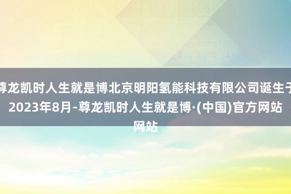 尊龙凯时人生就是博北京明阳氢能科技有限公司诞生于2023年8月-尊龙凯时人生就是博·(中国)官方网站