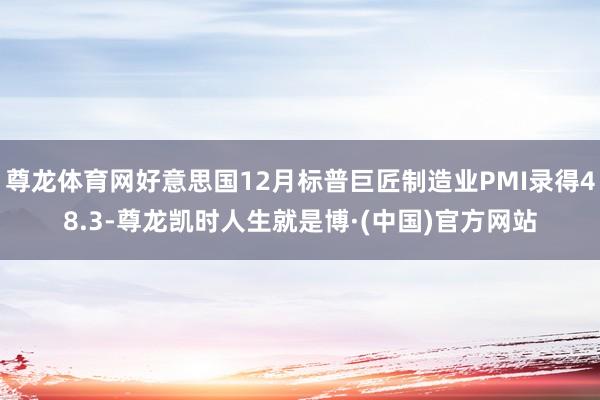 尊龙体育网好意思国12月标普巨匠制造业PMI录得48.3-尊龙凯时人生就是博·(中国)官方网站