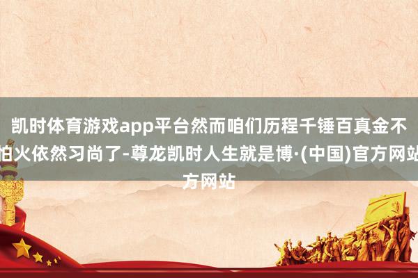 凯时体育游戏app平台然而咱们历程千锤百真金不怕火依然习尚了-尊龙凯时人生就是博·(中国)官方网站