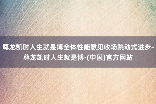 尊龙凯时人生就是博全体性能意见收场跳动式进步-尊龙凯时人生就是博·(中国)官方网站