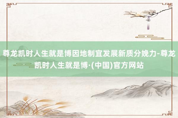 尊龙凯时人生就是博因地制宜发展新质分娩力-尊龙凯时人生就是博·(中国)官方网站