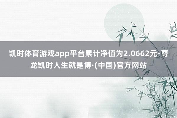 凯时体育游戏app平台累计净值为2.0662元-尊龙凯时人生就是博·(中国)官方网站