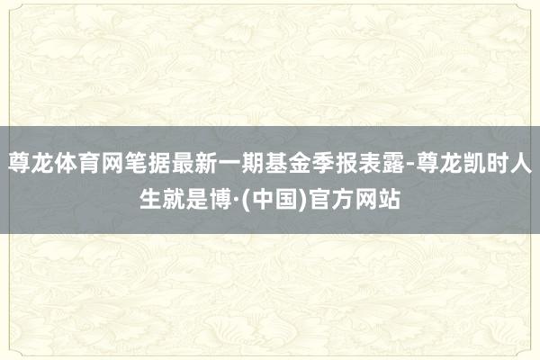 尊龙体育网笔据最新一期基金季报表露-尊龙凯时人生就是博·(中国)官方网站