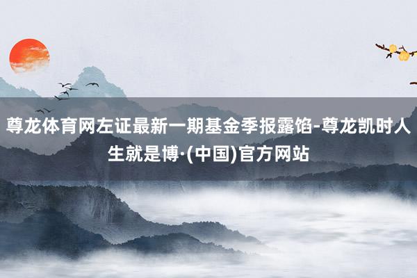 尊龙体育网左证最新一期基金季报露馅-尊龙凯时人生就是博·(中国)官方网站