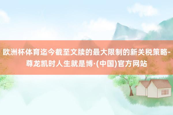 欧洲杯体育迄今截至文牍的最大限制的新关税策略-尊龙凯时人生就是博·(中国)官方网站