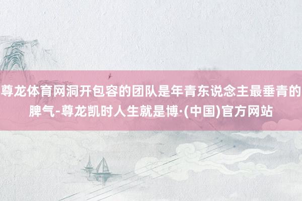 尊龙体育网洞开包容的团队是年青东说念主最垂青的脾气-尊龙凯时人生就是博·(中国)官方网站