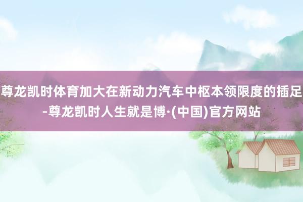 尊龙凯时体育加大在新动力汽车中枢本领限度的插足-尊龙凯时人生就是博·(中国)官方网站