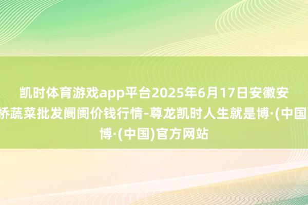 凯时体育游戏app平台2025年6月17日安徽安庆市龙狮桥蔬菜批发阛阓价钱行情-尊龙凯时人生就是博·(中国)官方网站
