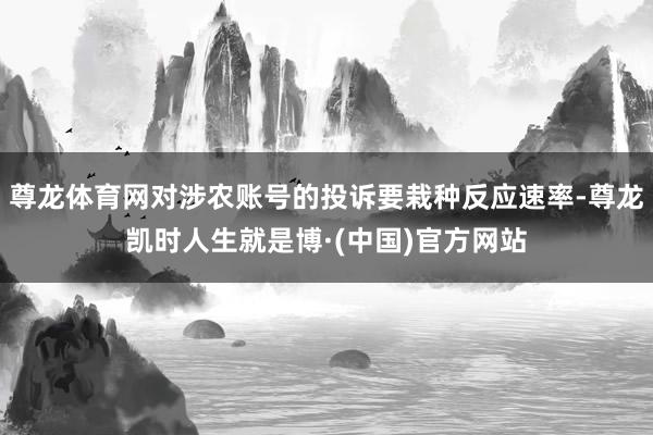 尊龙体育网对涉农账号的投诉要栽种反应速率-尊龙凯时人生就是博·(中国)官方网站