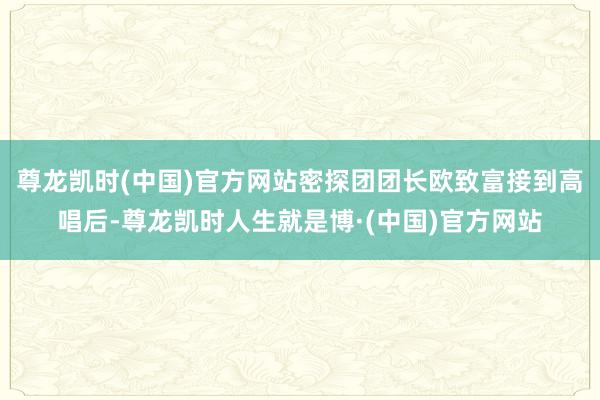 尊龙凯时(中国)官方网站密探团团长欧致富接到高唱后-尊龙凯时人生就是博·(中国)官方网站